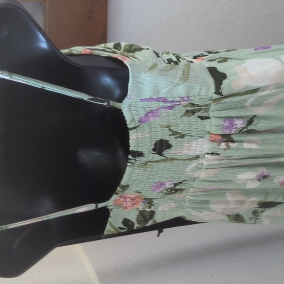 🍋✨ Abercrombie And Fitch Ruched Crinkle Floral Maxi Dress Size Small - Picture 5 of 7